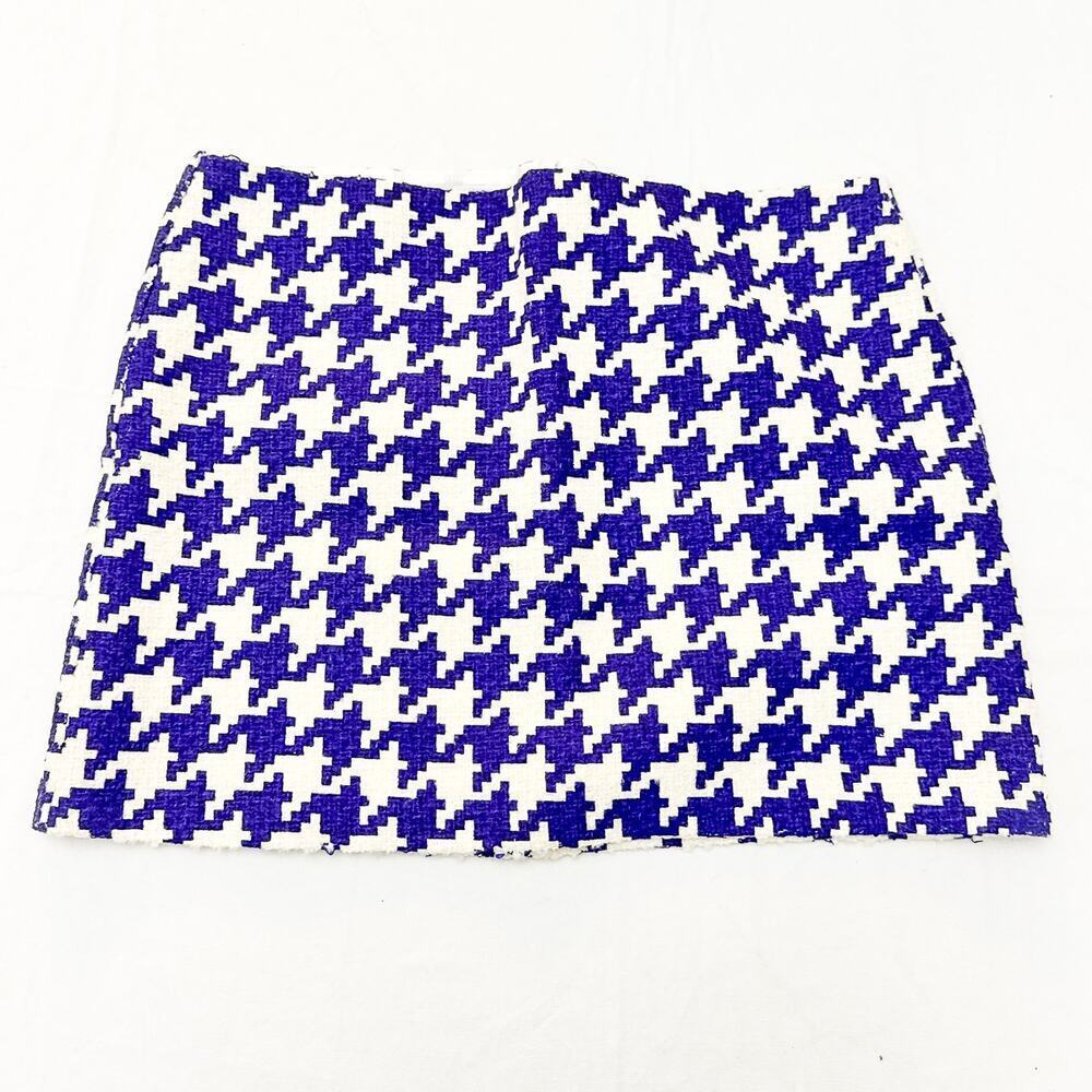 United Colors of Benetton Purple Houndstooth Patterned Mini Skirt Size 44